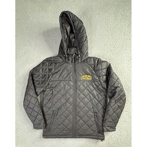Black Rifle Coffee Puffer Jacket Mens Large Full Zip Hooded Lightweight Tactical